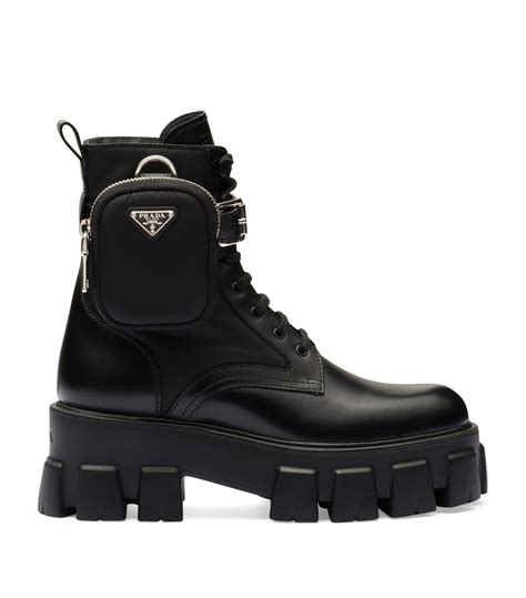 prada black wedge boots|prada black boots with pouch.